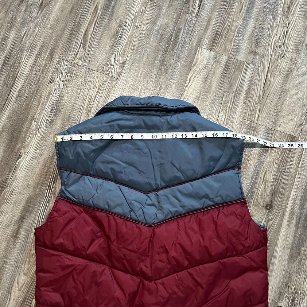 Vintage 80s JCPenney Active Sportswear Puffer Vest Burgundy Gray Korea L - Picture 5 of 5